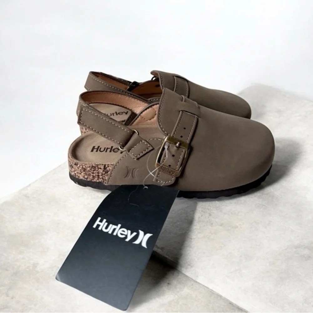 Hurley Tan Slip-On Sandals with Buckle size 9